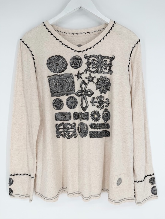 Double D Ranch Tops - Double D Ranch Long Sleeve Top Beaded